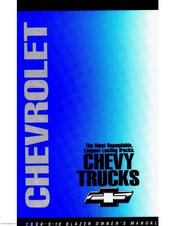 Chevrolet 1994 S-10 Blazer Owner's Manual