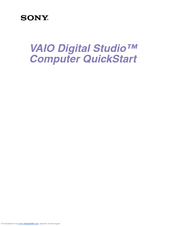 Sony VAIO Digital Studio PCV-RX580 Quick Start Manual