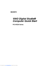 Sony PCV-RZ30C - Vaio Desktop Computer Quick Start Manual