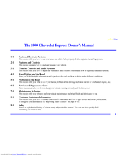 Chevrolet Express 1999 Owner's Manual