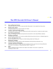 Chevrolet 1999 S10 Pickup Owner's Manual
