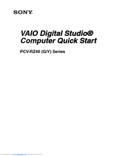 Sony PCV-RZ49 VAIO Quick Start Manual