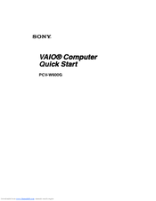 Sony Vaio PCV-W600G Quick Start Manual