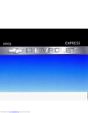 Chevrolet 2003 Express Owner's Manual