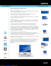 Sony VAIO VGC-JS320JS Specifications