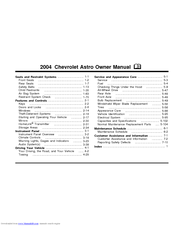 Chevrolet 2004 Astro Owner's Manual