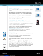 Sony Vaio VGC-LT29U Specifications