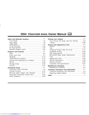 Chevrolet 2004 Aveo Owner's Manual