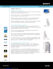 Sony Vaio VGC-LV150J Specifications