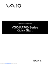 Sony VGC-RA716G VAIO Quick Start Manual