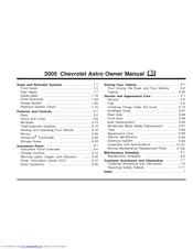 Chevrolet 2005 Astro Owner's Manual