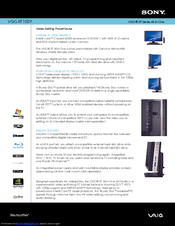Sony Vaio VGC-RT150Y Specifications