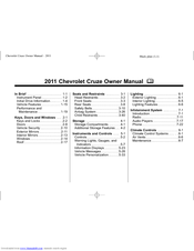 Chevrolet CRUZE - ANNEXE 880 2011 Owner's Manual