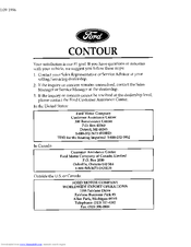 Ford Contour Manual