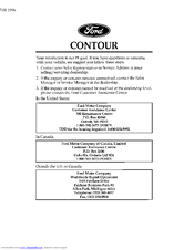 Ford 1997 Contour Manual