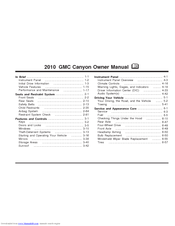 GMC CANYON -  2010 Owner's Manual