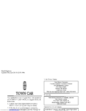 Lincoln 2009 town car Owner's Manual