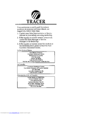 Mercury 1996 Tracer Manual
