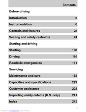 Mercury 2000 Mystique Owner's Manual