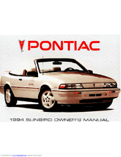 Pontiac 1993 Sunbird Owner's Manual