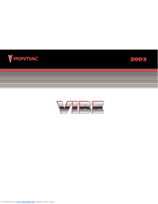 Pontiac 2003 Vibe Owner's Manual