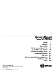 Saab 2000 9-3 Owner's Manual