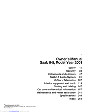 Saab 2001 9-5 2.3 Turbo Ecopower Owner's Manual