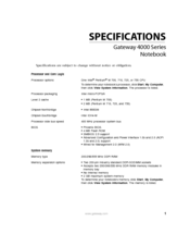 Acer 4012GZ Specifications