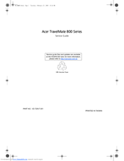 Acer TravelMate 800 Series Service Manual