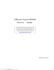 Acer aHornet Aspire R3600 Service Manual