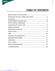 Acer B233HL User Manual