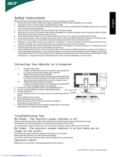 Acer B273H Quick Setup Manual