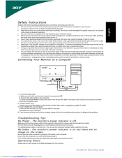 Acer S201HL Quick Setup Manual