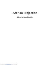 Acer P1341W Operation Manual
