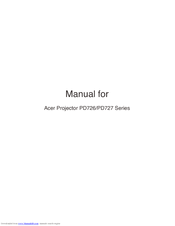 Acer PD727 Series Manual