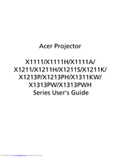 Acer X1211S Series User Manual