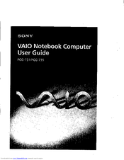 Sony VAIO PCG-731 User Manual