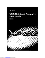 Sony Vaio PCG-808 User Manual