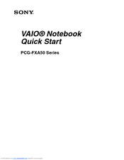 Sony VAIO PCG-FXA59 Quick Start Manual