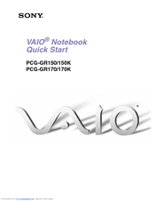 Sony Vaio PCG-GR150K Quick Start Manual