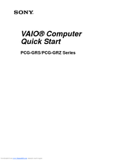 Sony PCG-GRS700K Marketing Specifications Sheet Quick Start Manual