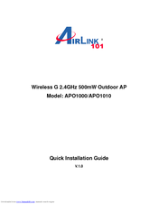 Airlink101 APO1000 Quick Installation Manual