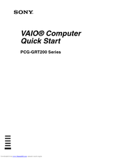 Sony Vaio PCG-GRT200 Series Quick Start Manual