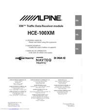 Alpine HCE-100XM - XM Radio Data Receiver Owner's Manual