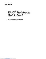 Sony VAIO PCG-GRX590K Quick Start Manual