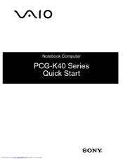 Sony VAIO PCG-K40 Series Quick Start Manual