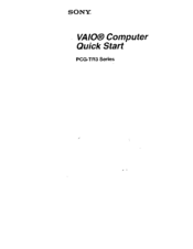 Sony VAIO PCG-TR3 Series Quick Start Manual
