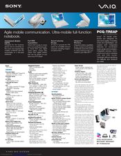 Sony PCG-TR5AP VAIO Specifications