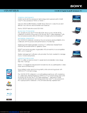Sony VGN-AR730E - VAIO - Core 2 Duo 2.1 GHz Specifications