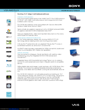 Sony VGN-AW310J - VAIO AW Series Specifications